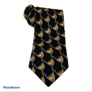 Zianetti Itialian Black Silk Tie 59” Long